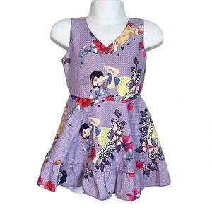 Adorable Disney-Inspired Toddler Dress with Polka Dot and Character Print, 2T